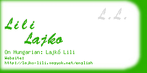 lili lajko business card
