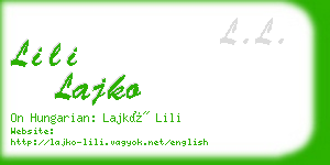 lili lajko business card